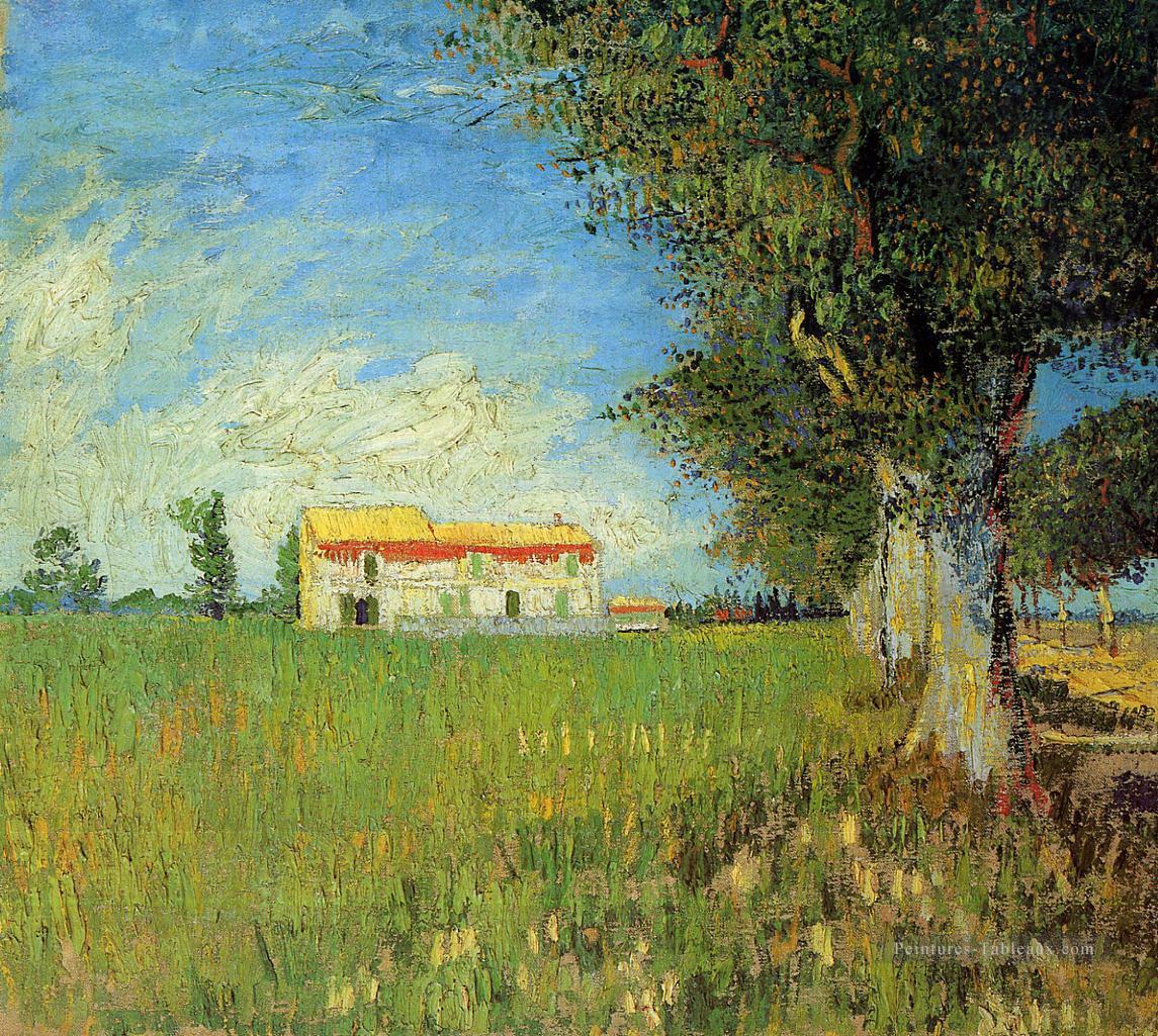 Ferme dans un champ de blé Vincent van Gogh Peintures à l'huile
